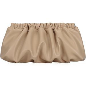 Pleated Evening Bag Soft Vegan Leather Dressy Clutch Purse mal Ruched B)